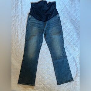 NWT Madewell Maternity Over-the-Belly Kick Out Crop Jeans in Oneida Wash